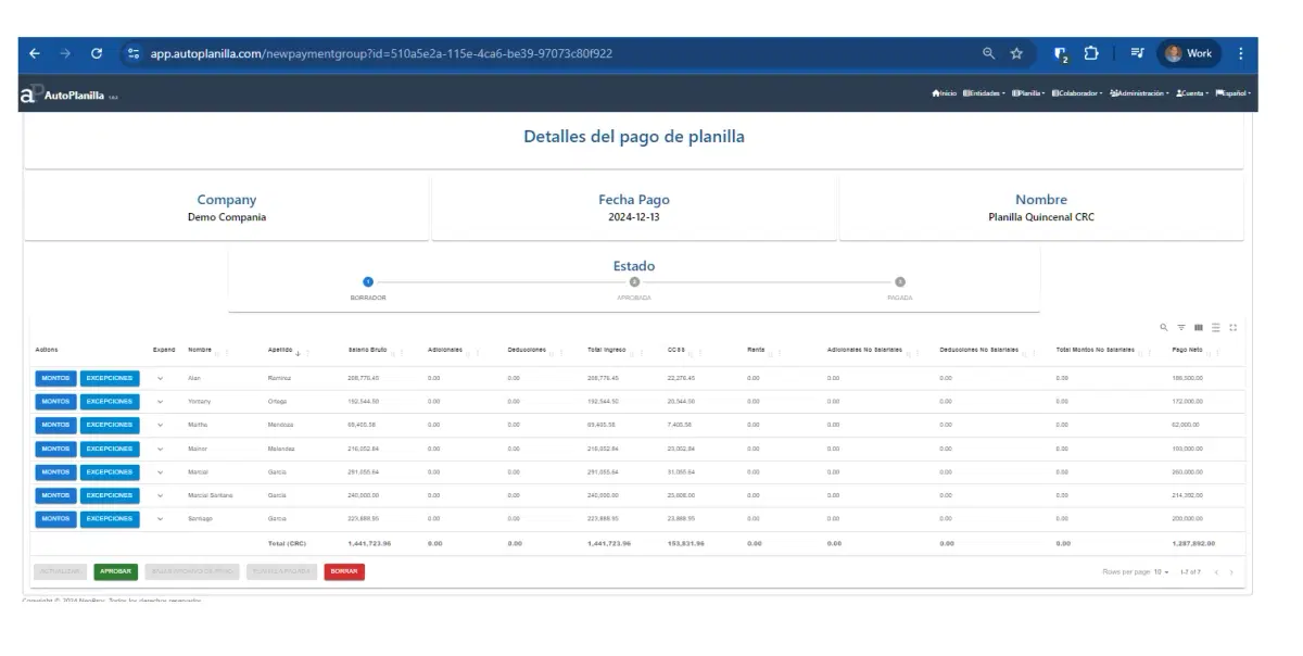 AutoPlanilla Dashboard